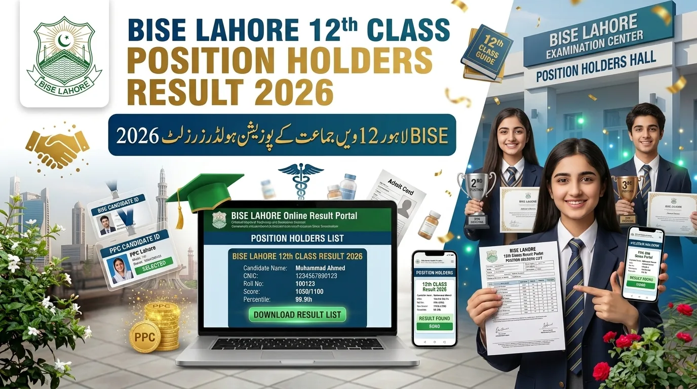 BISE Lahore 12th Class Position Holders Result 2026