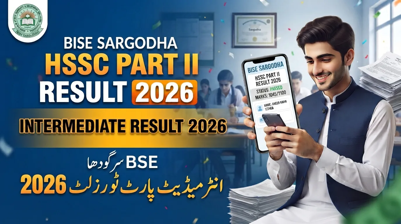 BISE Sargodha HSSC Part II Result 2026 By Name Roll Number