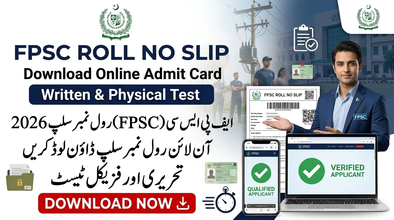 FPSC Roll No Slip 2026 Download By CNIC