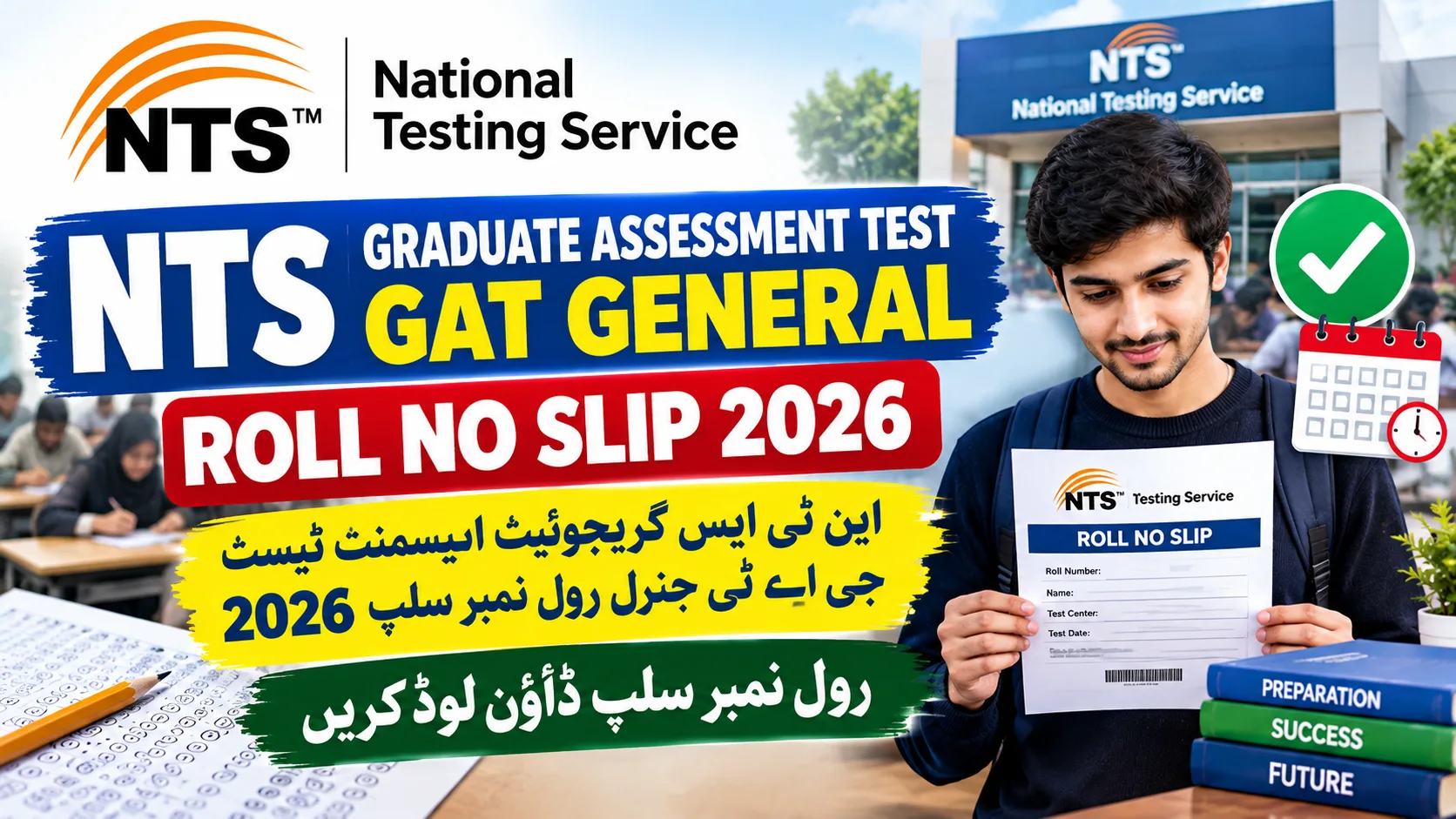 NTS Graduate Assessment Test GAT General VII Roll No Slip 2026